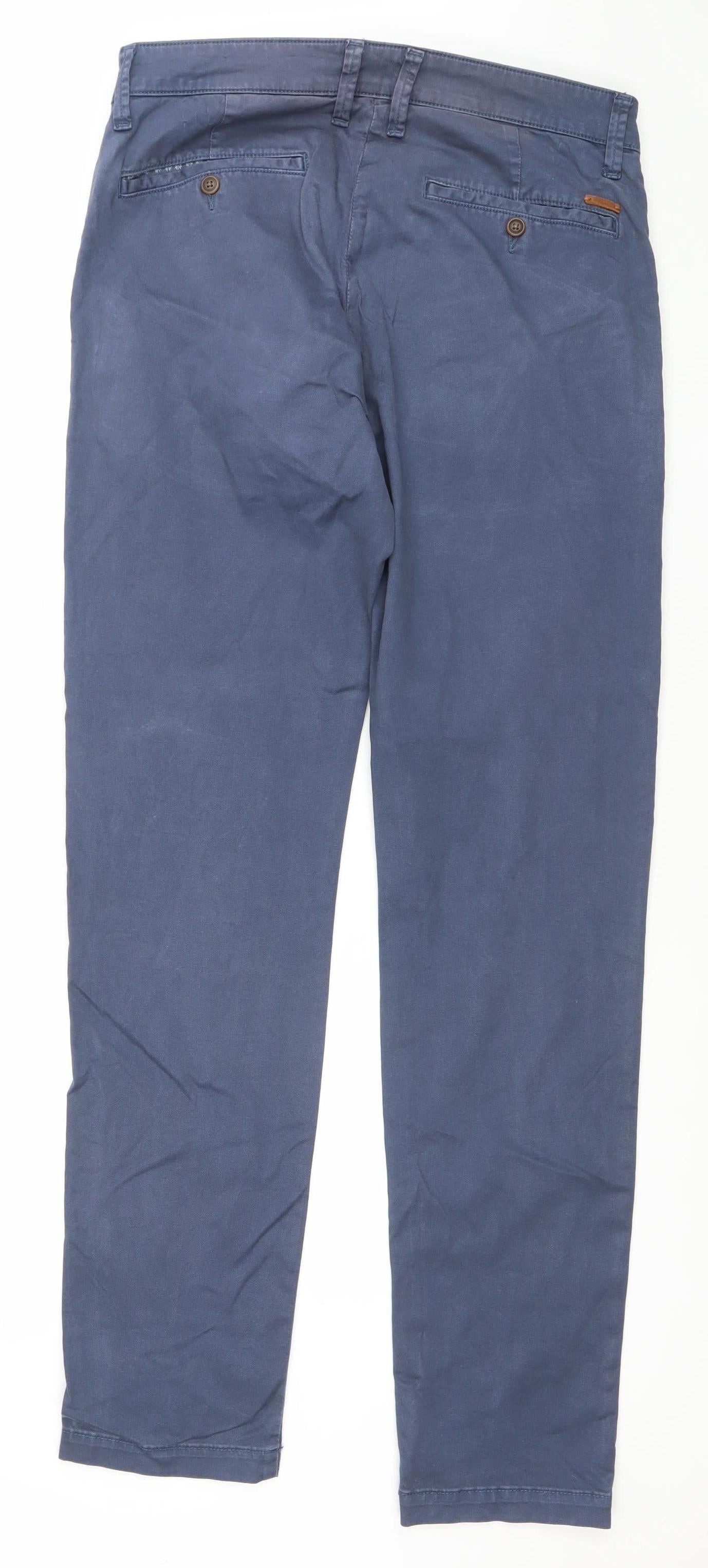 6th Sense Men's Blue Kansas Chino Trousers Size 34/34 Regular Fit
