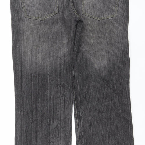 Dunnes Men's Black Denim Jeans Size 36W 32L Straight Fit Cotton