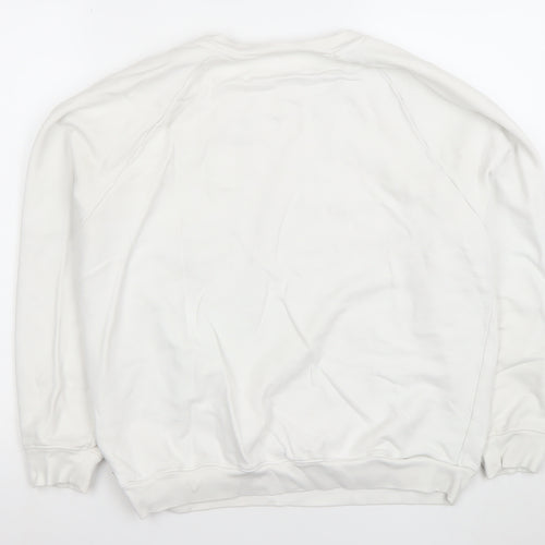Levi's Women's White Logo Crew Neck Cotton Sweatshirt Size M