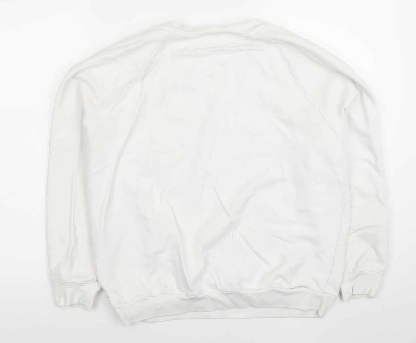 Levi's Women's White Logo Crew Neck Cotton Sweatshirt Size M