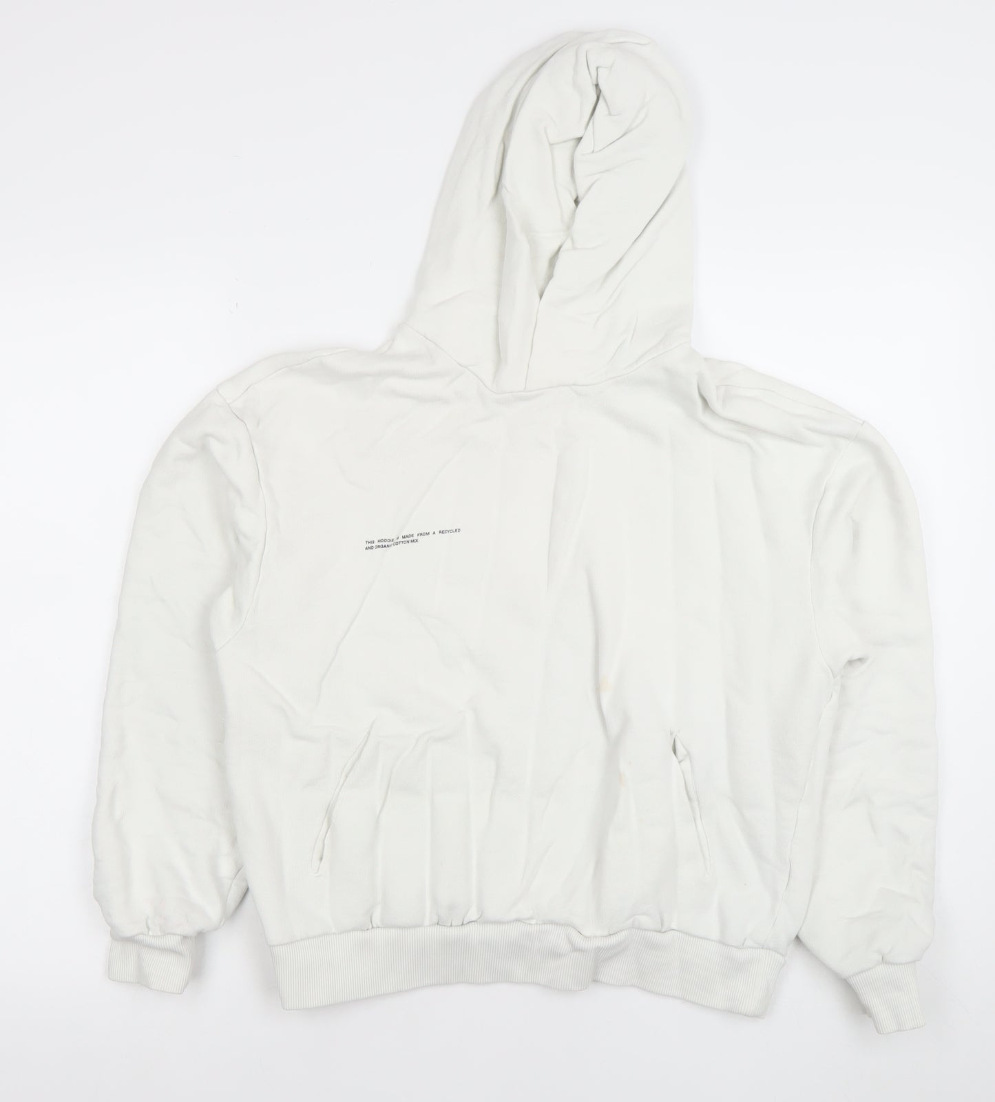 Pangaia Women White Organic Cotton Pullover Hoodie Size M