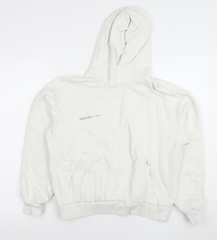 Pangaia Women White Organic Cotton Pullover Hoodie Size M