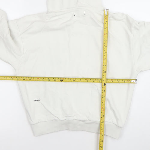 Pangaia Women White Organic Cotton Pullover Hoodie Size M