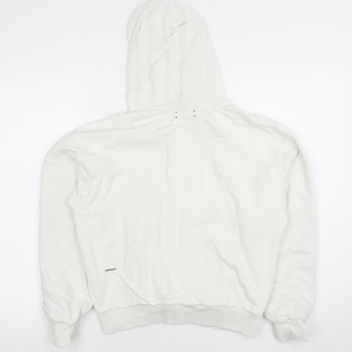 Pangaia Women White Organic Cotton Pullover Hoodie Size M