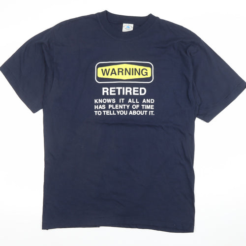 Great Southern Land Men's Blue Funny Graphic Cotton T-Shirt Size L