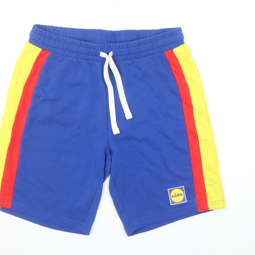 Livergy Men's Blue Sweat Shorts L 36in Elastic Waist Casual Sportswear