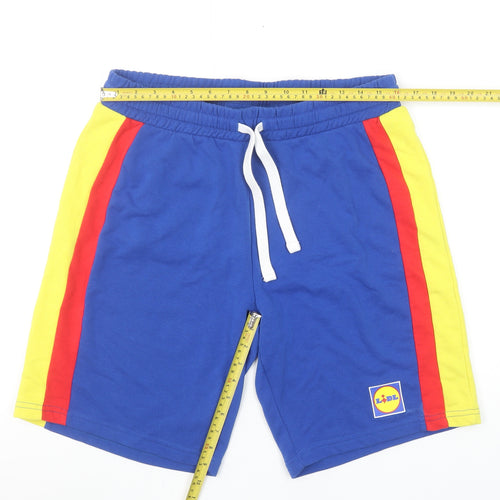 Livergy Men's Blue Sweat Shorts L 36in Elastic Waist Casual Sportswear