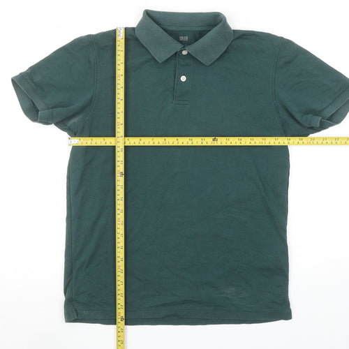 Uniqlo Men's Green Cotton Blend Short Sleeve Polo Shirt Size S