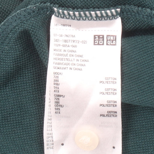 Uniqlo Men's Green Cotton Blend Short Sleeve Polo Shirt Size S