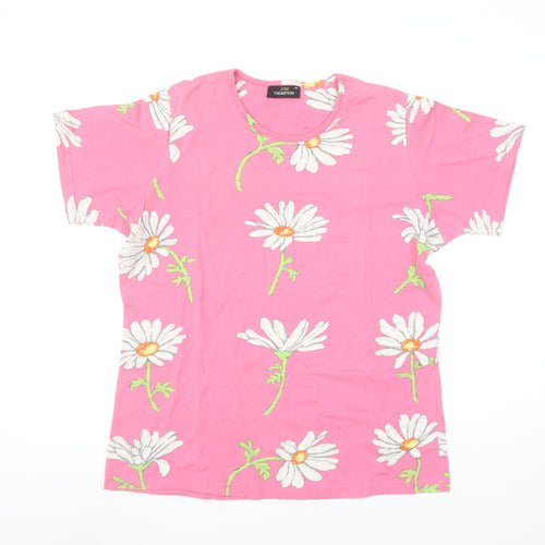 Jim Thompson Women’s Pink Floral Cotton T-Shirt XL