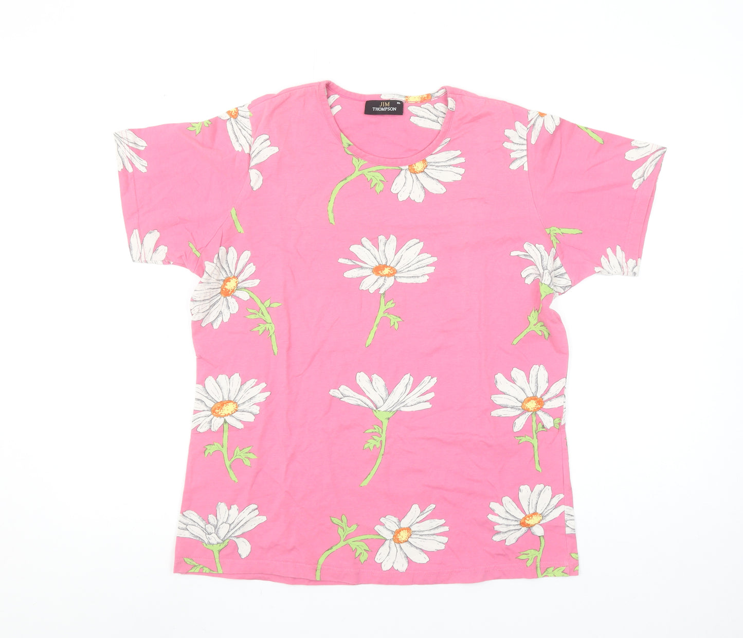 Jim Thompson Women’s Pink Floral Cotton T-Shirt XL