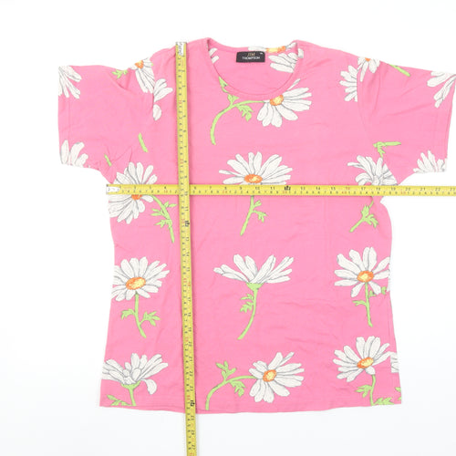 Jim Thompson Women’s Pink Floral Cotton T-Shirt XL