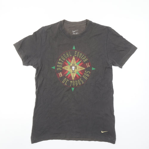 Nike Men's Grey Portugal Football Graphic Crew Neck T-Shirt Size M