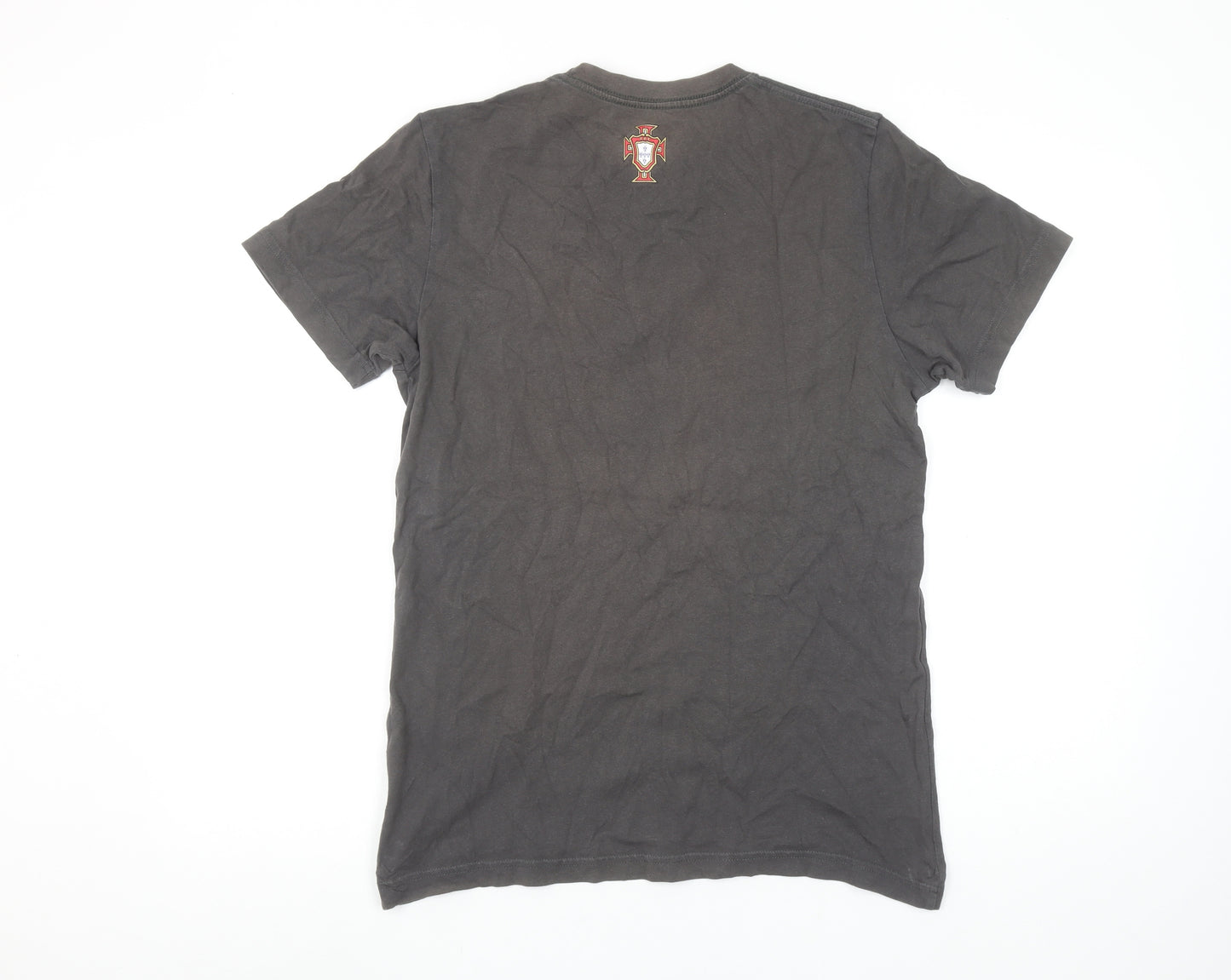 Nike Men's Grey Portugal Football Graphic Crew Neck T-Shirt Size M