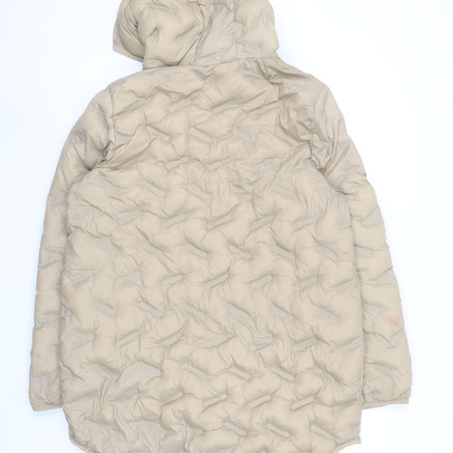 Beloved Women Beige Long Puffer Jacket Hooded Size 10