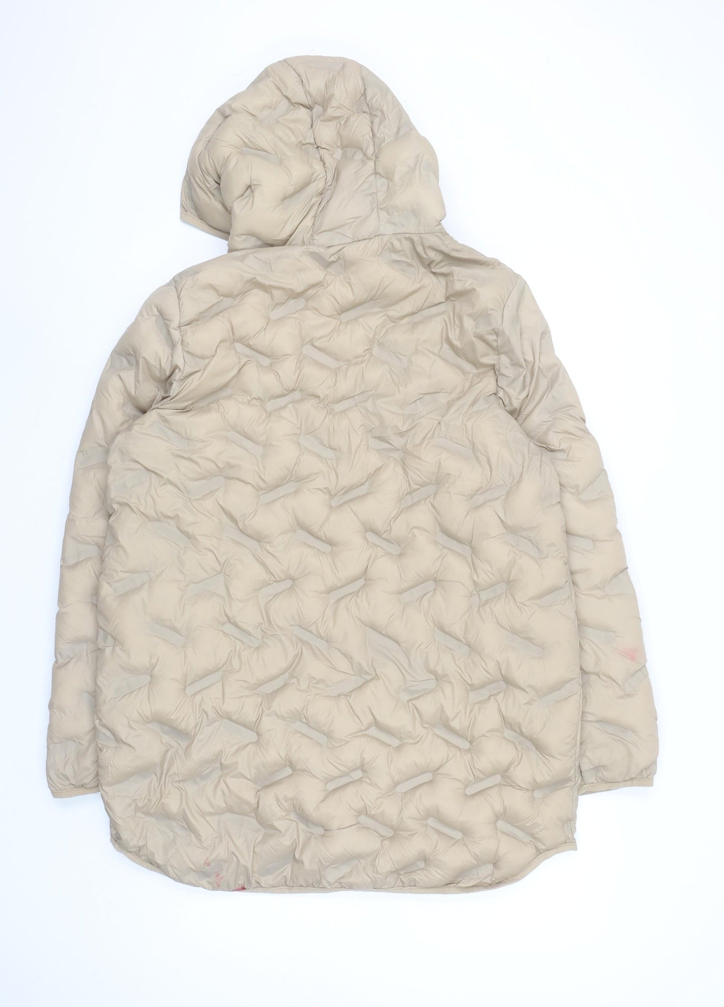 Beloved Women Beige Long Puffer Jacket Hooded Size 10