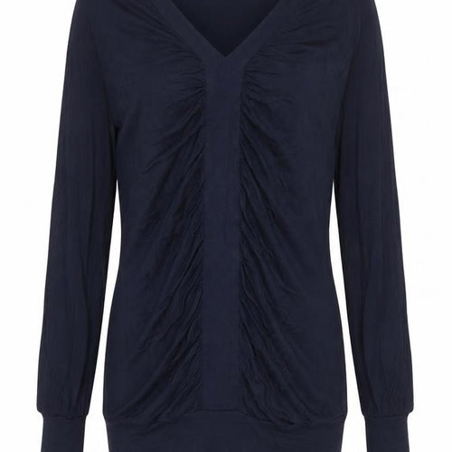 Ted Baker Women's Blue V-Neck Long Sleeve Tunic Blouse XS