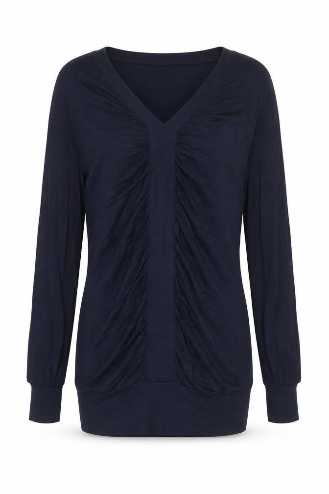 Ted Baker Women's Blue V-Neck Long Sleeve Tunic Blouse XS