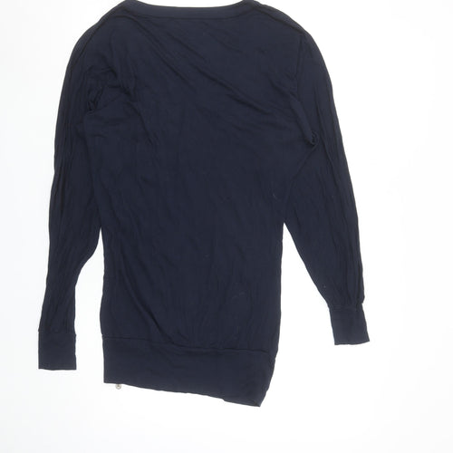 Ted Baker Women's Blue V-Neck Long Sleeve Tunic Blouse XS