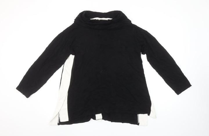 Chico's Zenergy Women's Black Tunic Top Size 12 Long Sleeve Cowl Neck