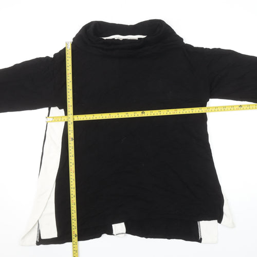 Chico's Zenergy Women's Black Tunic Top Size 12 Long Sleeve Cowl Neck