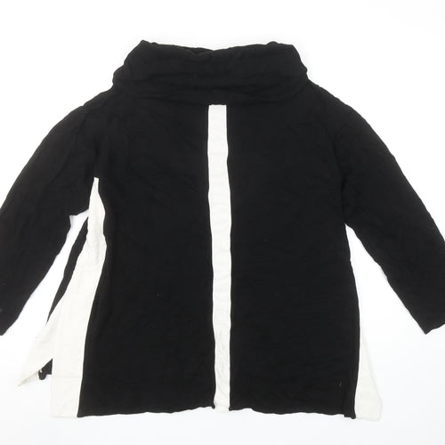 Chico's Zenergy Women's Black Tunic Top Size 12 Long Sleeve Cowl Neck