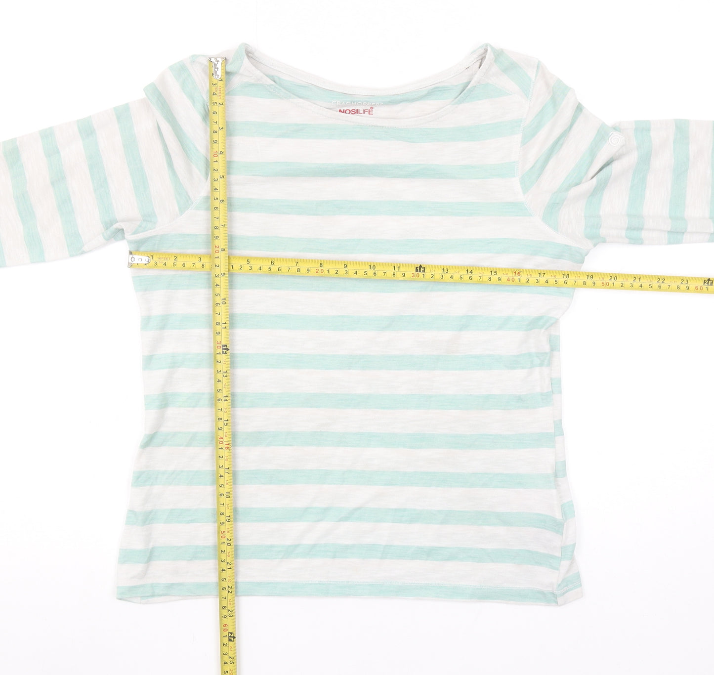 Craghoppers Women's Multicoloured Striped Long Sleeve T-Shirt Size 10