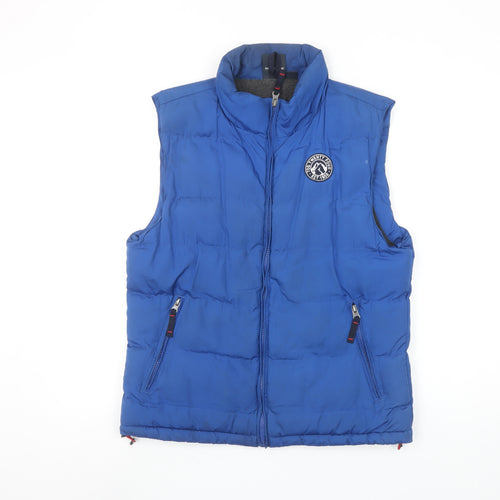 TOG24 Boys Blue Padded Bodywarmer Gilet 13 Years 158cm Polyester