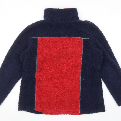 bpc Bonprix Women’s Red Blue Fleece Jacket Size 16 Zip Outdoor Casual