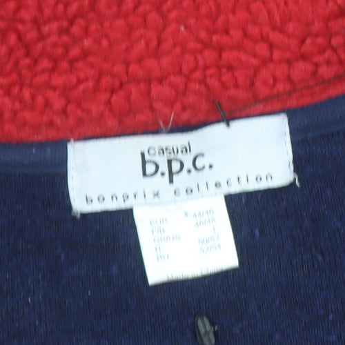 bpc Bonprix Women’s Red Blue Fleece Jacket Size 16 Zip Outdoor Casual