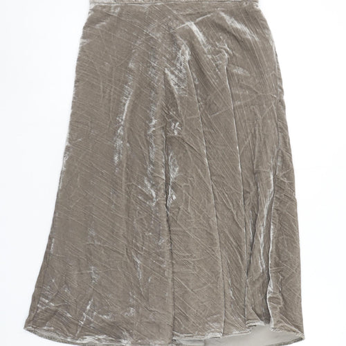 Marks and Spencer Women’s Beige Velvet A-Line Midi Skirt Size 8