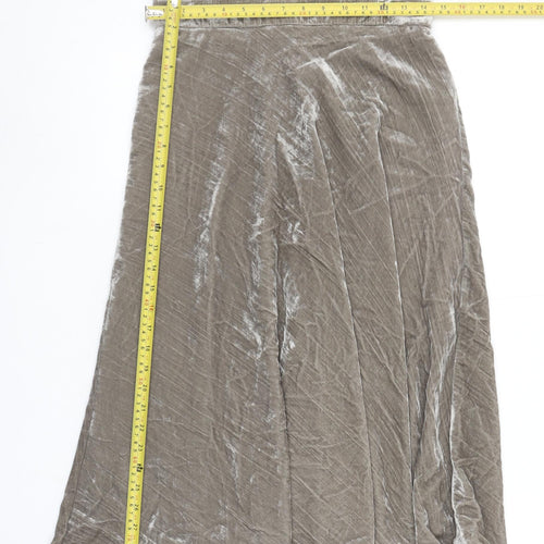 Marks and Spencer Women’s Beige Velvet A-Line Midi Skirt Size 8