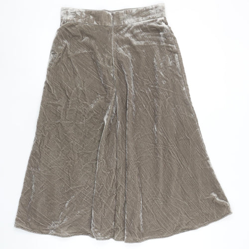Marks and Spencer Women’s Beige Velvet A-Line Midi Skirt Size 8