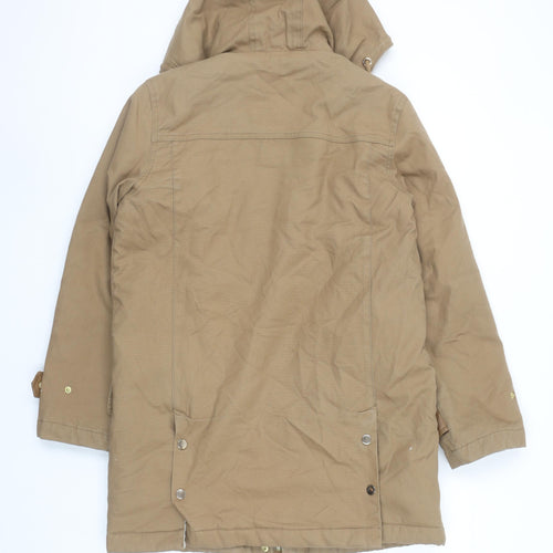 Next Women’s Beige Hooded Parka Coat Size 8 Shower Resistant