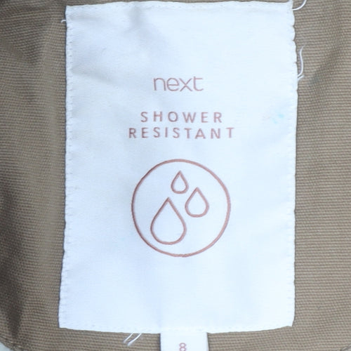 Next Women’s Beige Hooded Parka Coat Size 8 Shower Resistant