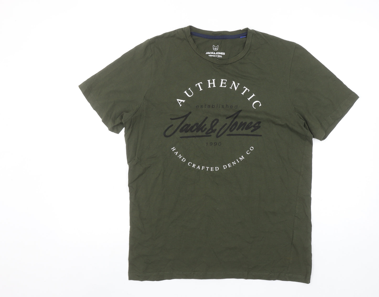 Jack & Jones Boys Green Logo T-Shirt 16 Years Short Sleeve Cotton Top