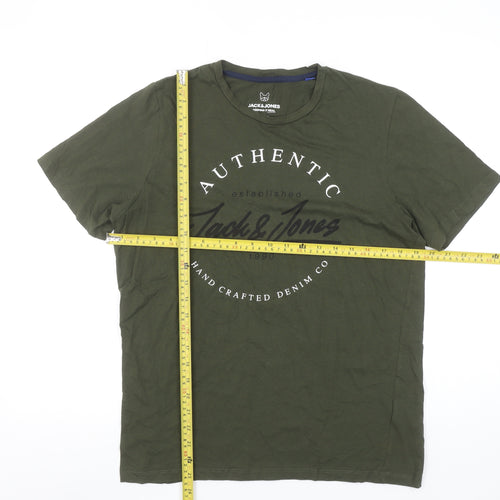 Jack & Jones Boys Green Logo T-Shirt 16 Years Short Sleeve Cotton Top
