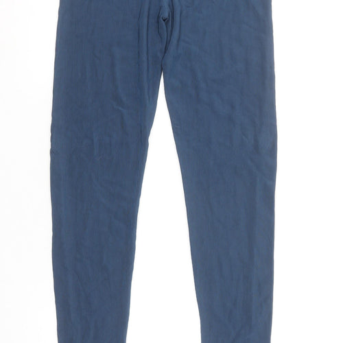 Masai Women Blue Ankle Leggings M Stretch Viscose Blend Zip Detail