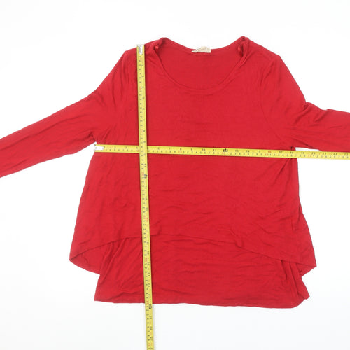 Phase Eight Women's Red Long Sleeve Jersey Blouse UK 14