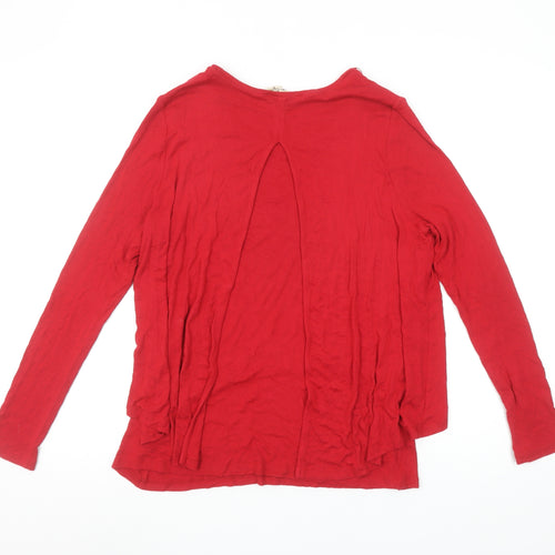 Phase Eight Women's Red Long Sleeve Jersey Blouse UK 14