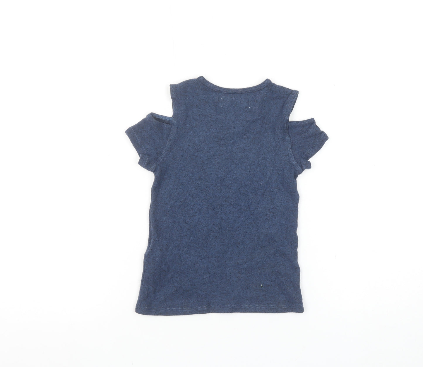 Abercrombie Kids Girls Blue Cut-Out Shoulder T-Shirt 3-4 Years