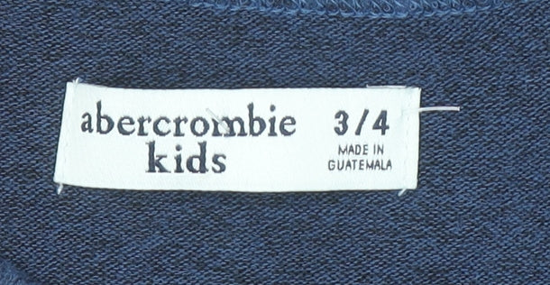 Abercrombie Kids Girls Blue Cut-Out Shoulder T-Shirt 3-4 Years