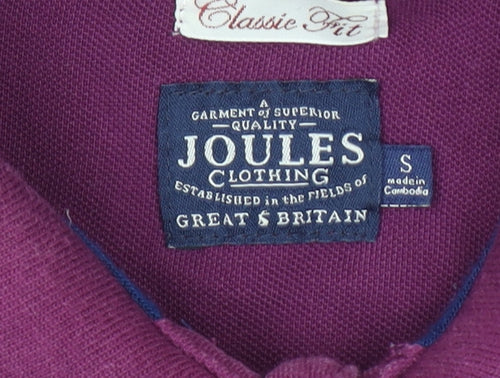 Joules Men's Purple Classic Fit Cotton Polo Shirt Size S