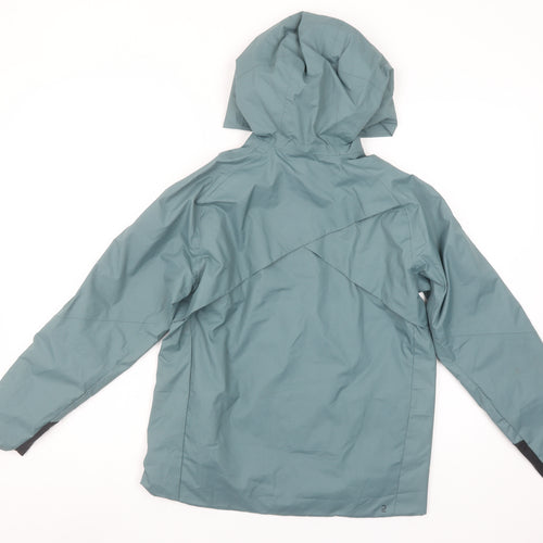 Quechua Boys Green Waterproof Hooded Rain Coat Jacket 10-11 Years