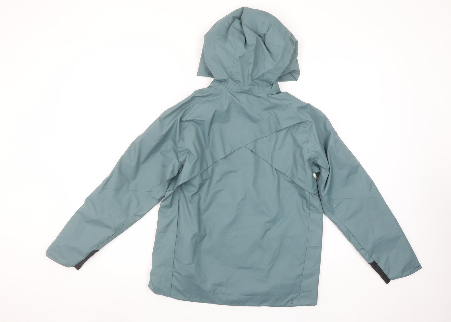 Quechua Boys Green Waterproof Hooded Rain Coat Jacket 10-11 Years
