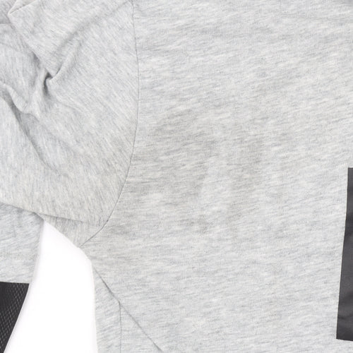 Puma Womens Grey Long Sleeve Logo Pullover Top Size 14