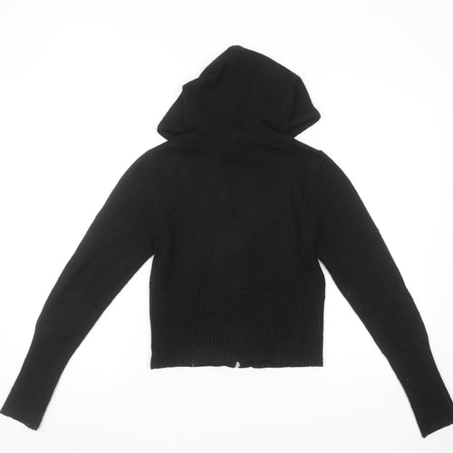 Gilly Hicks Girls Black Full Zip Hooded Cardigan Size L