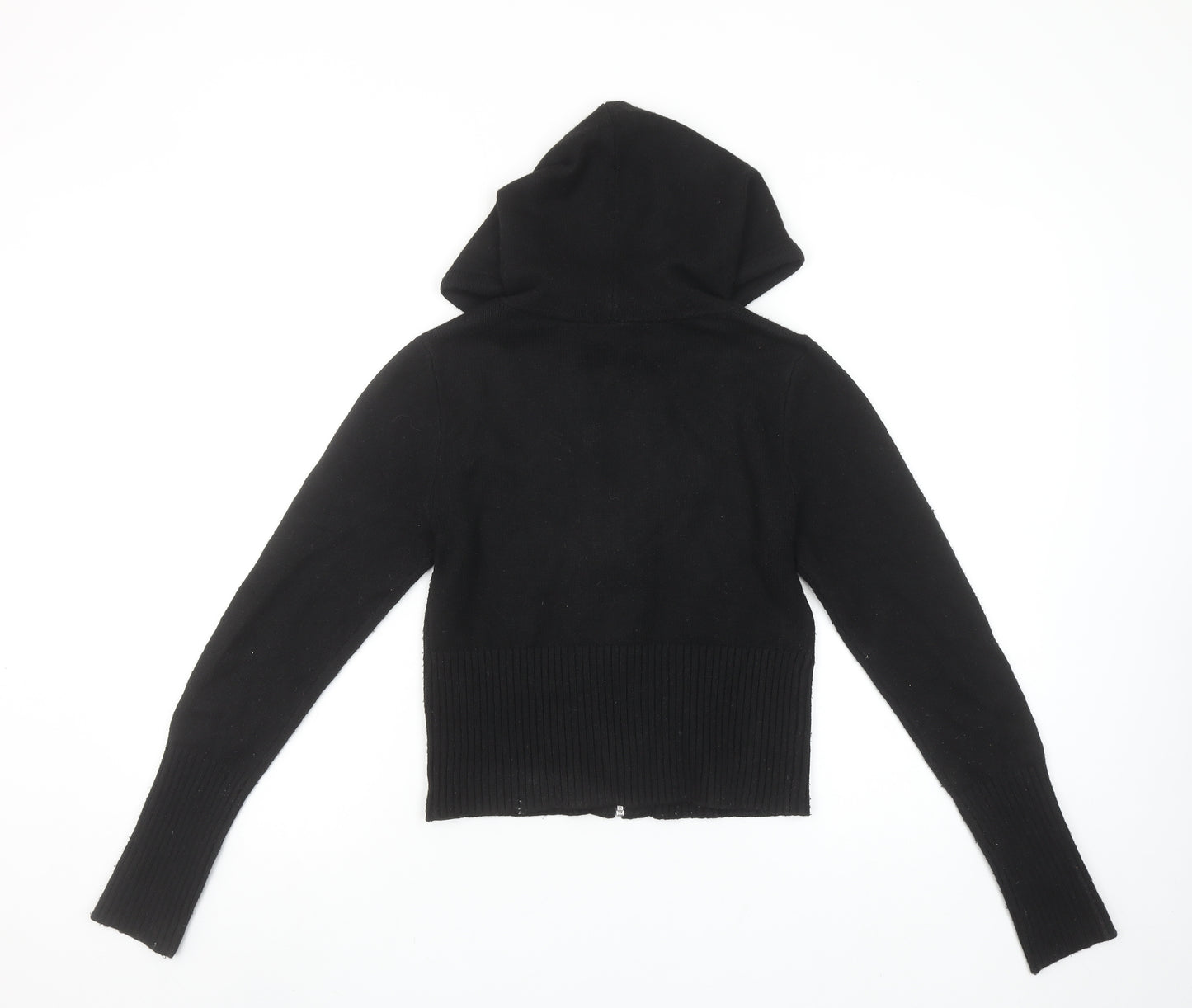 Gilly Hicks Girls Black Full Zip Hooded Cardigan Size L
