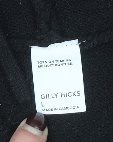 Gilly Hicks Girls Black Full Zip Hooded Cardigan Size L