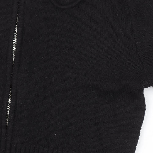 Gilly Hicks Girls Black Full Zip Hooded Cardigan Size L